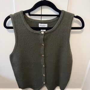 Song of Style Olive Knit Button-Front Tank Top